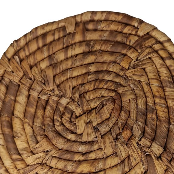 Vintage Wicker and Wood Trivets Set of Five Boho Style - Picture 5 of 7